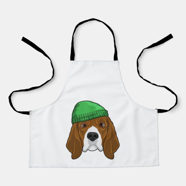 Hund mit Beanie Schürze (Vorderseite)