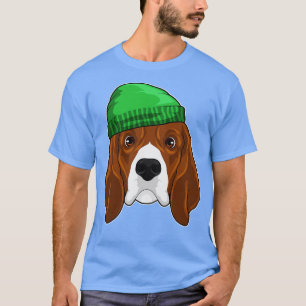 Hund mit Beanie T-Shirt