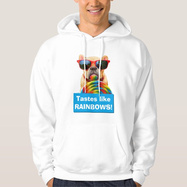 Hund mit Big Lollipop Hoodie (Vorderseite)