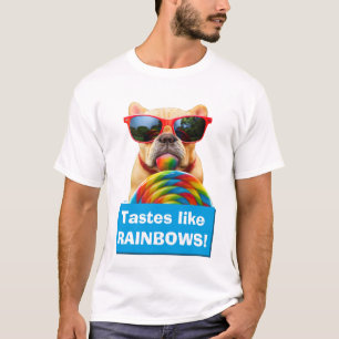 Hund mit Big Lollipop T-Shirt