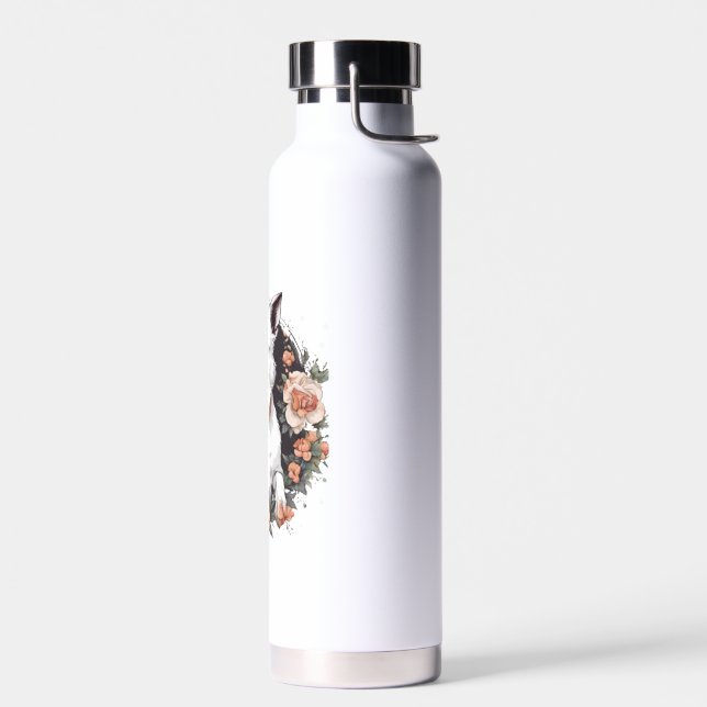 Hund mit Blume Trinkflasche (Links)