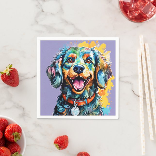 Hund mit Brille Serviette (Beispiel)