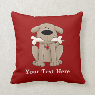 Hund mit dem Knochen (personalisiert) Kissen