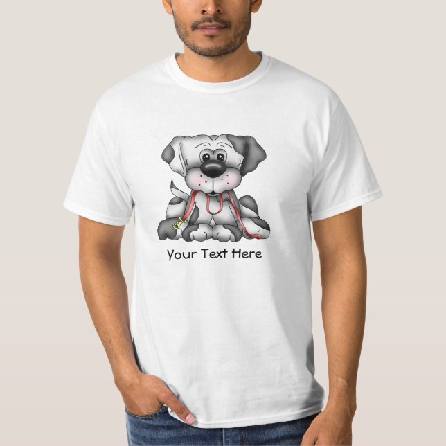 Hund mit der Leine (kundengerecht) T-Shirt (Vorderseite)
