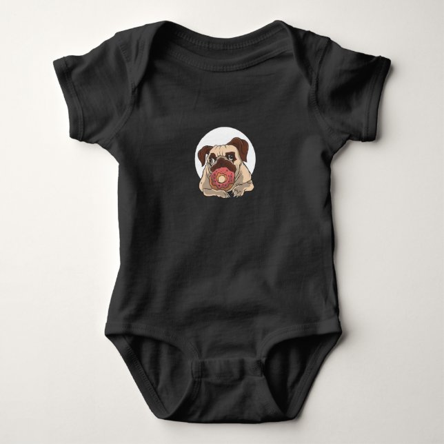 Hund mit Donut Baby Strampler (Vorderseite)