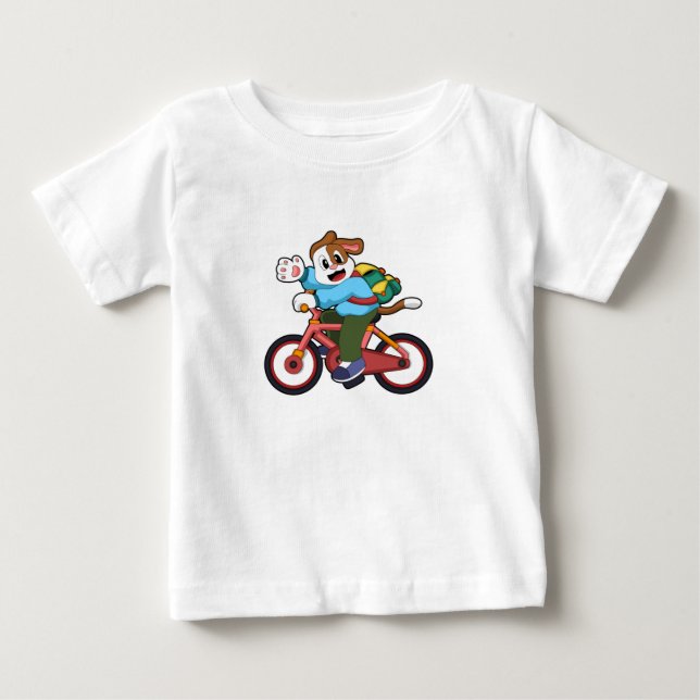 Hund mit Fahrrad Baby T-shirt (Vorderseite)