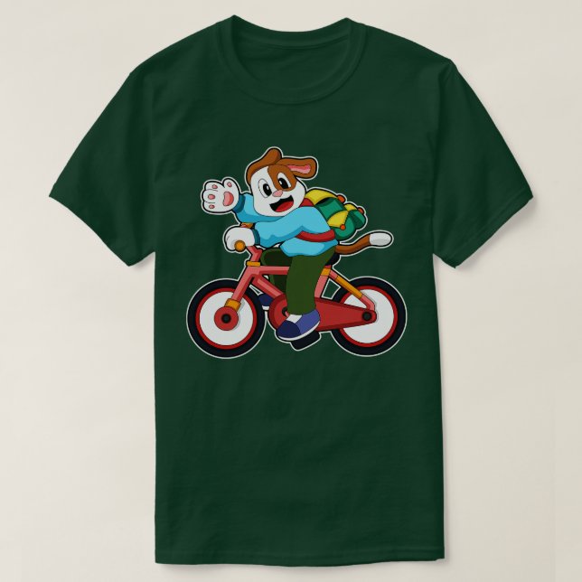 Hund mit Fahrrad T-Shirt (Design vorne)