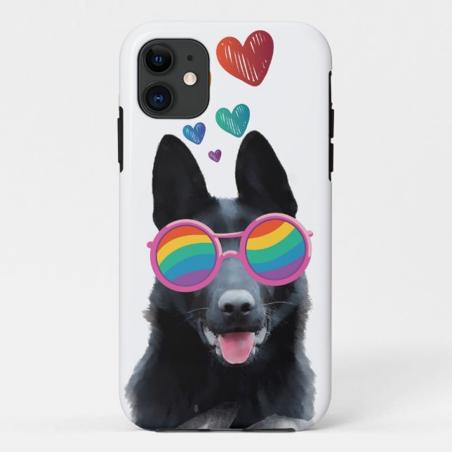 Hund mit Herz-Valentinstag Case-Mate iPhone Hülle (Rückseite)