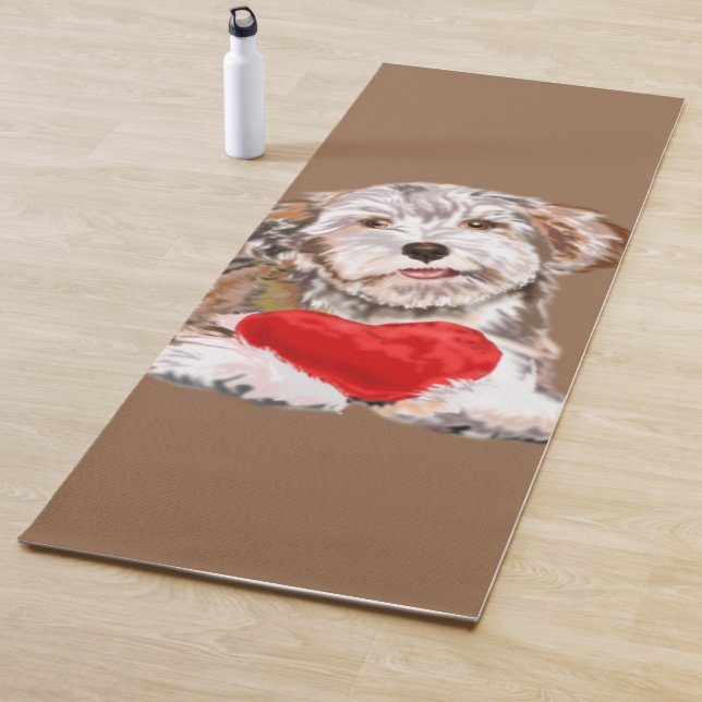 Hund mit Herz-Yoga Mat Liebe Custom Colors Yogamatte (Beispiel)