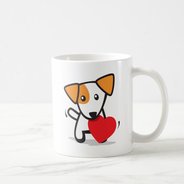 Hund mit Herzen Kaffeetasse (Rechts)