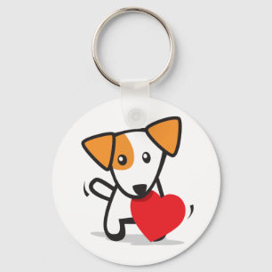 Hund mit Herzen Schlüsselanhänger