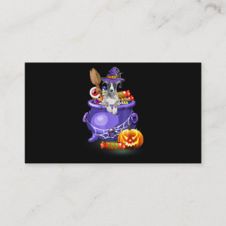 Hund mit Hexenhut, Kürbiskürbis Halloween Visitenkarte