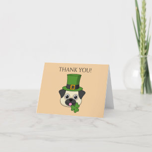 Hund mit Hut und Kleeblatt St Patrick's   Personal Dankeskarte