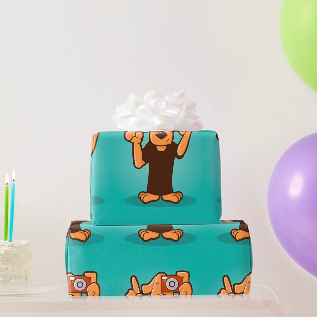 Hund mit Kamera Geschenkpapier (Von Creator hochgeladen)