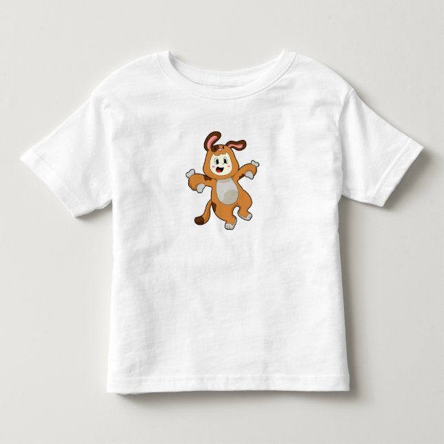 Hund mit Knochen als Kaninchen Kleinkind T-shirt (Vorderseite)
