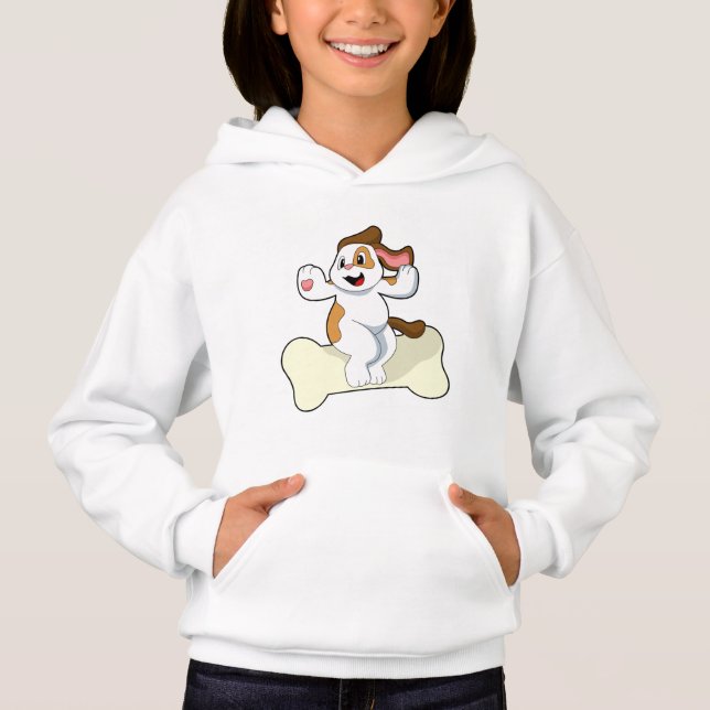 Hund mit Knochen Hoodie (Vorderseite)