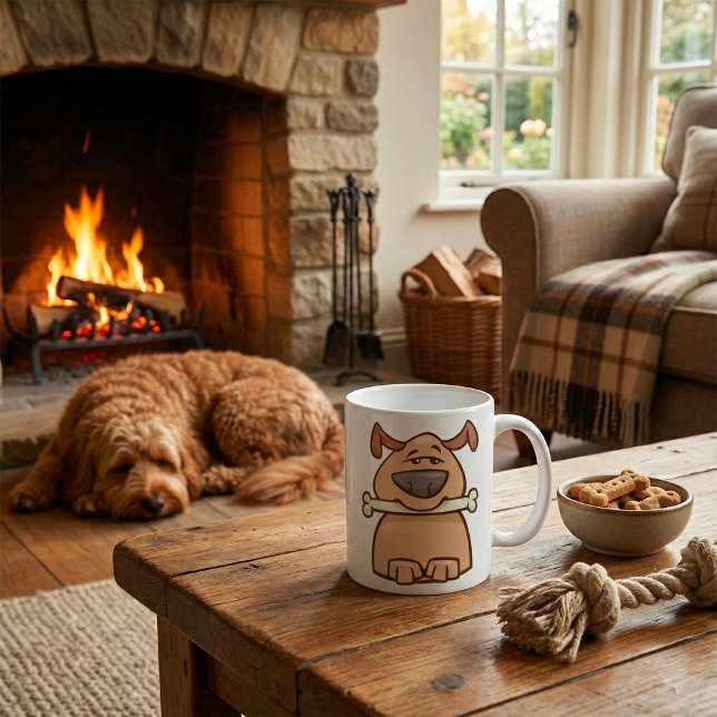 Hund mit Knochen Kaffeetasse (Von Creator hochgeladen)