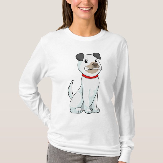 Hund mit Knochen T-Shirt (Vorderseite)