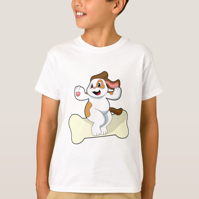 Hund mit Knochen T-Shirt (Vorderseite)