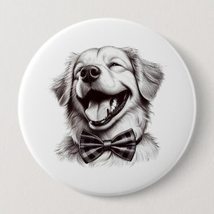 Hund mit Krawatte Button