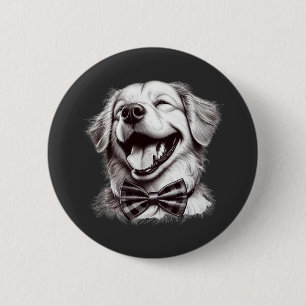 Hund mit Krawatte Button