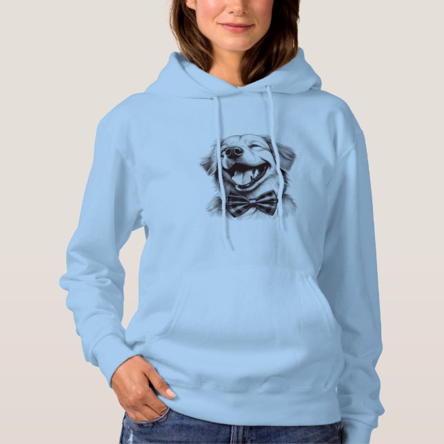 Hund mit Krawatte Hoodie (Vorderseite)