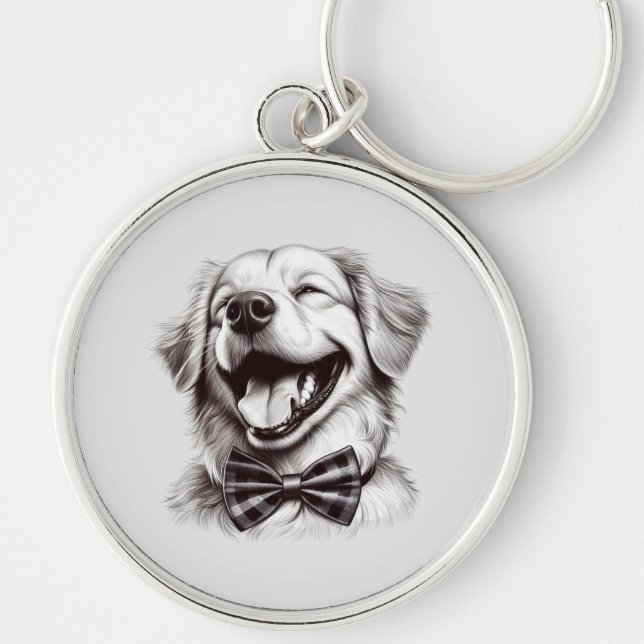 Hund mit Krawatte Schlüsselanhänger (Vorne)