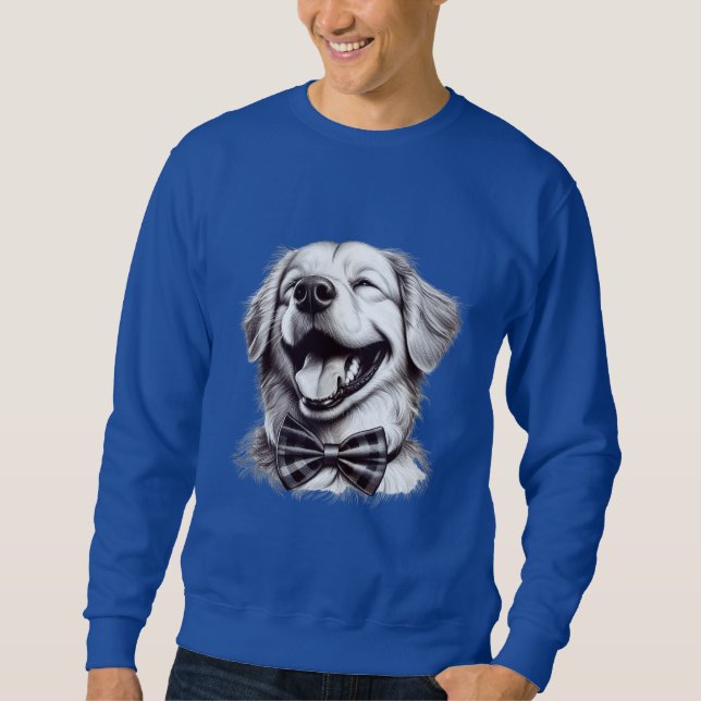 Hund mit Krawatte Sweatshirt (Vorderseite)
