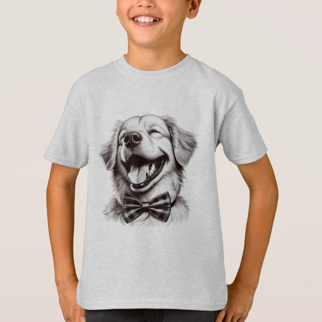 Hund mit Krawatte T-Shirt (Vorderseite)