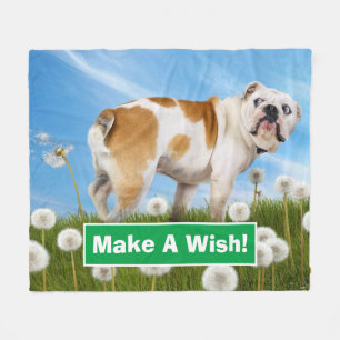 Hund mit Lüster Fleecedecke