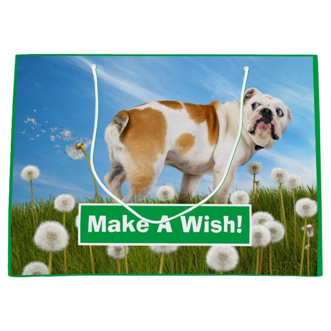 Hund mit Lüster Große Geschenktüte (Vorderseite)