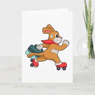Hund mit Rollschuhen Karte