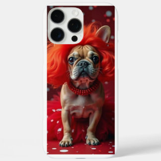Hund mit rotem Perückengehäuse iPhone 16 Pro Max Hülle
