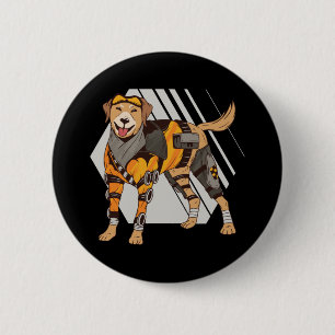 Hund mit Rüstung, Roboterhund, Cyborg-Hund Button