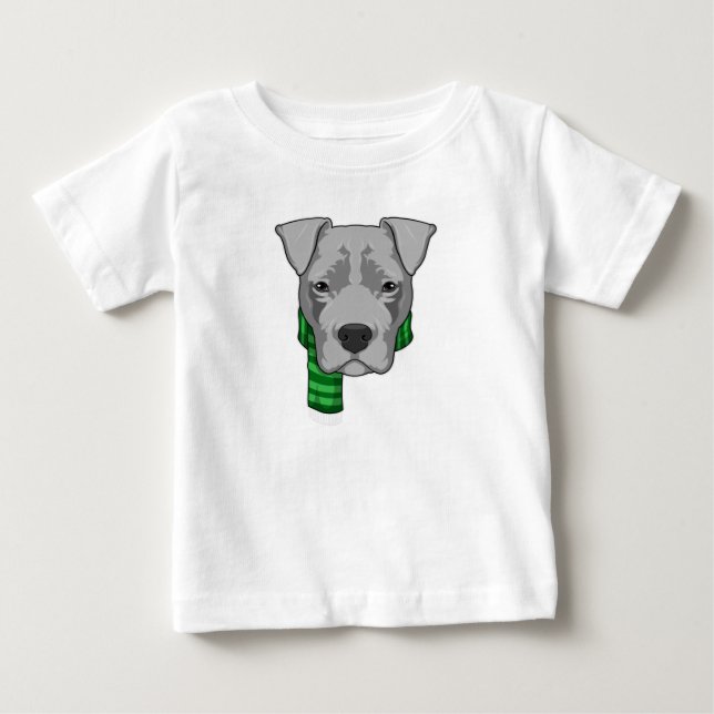 Hund mit Scarf Baby T-shirt (Vorderseite)