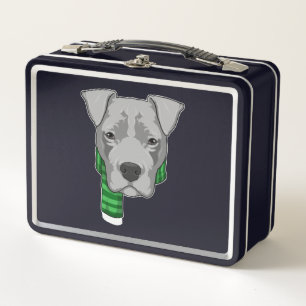 Hund mit Scarf Metall Brotdose