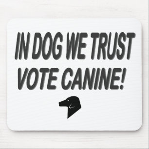 Hund mit schwarzem Text abstimmen Mousepad