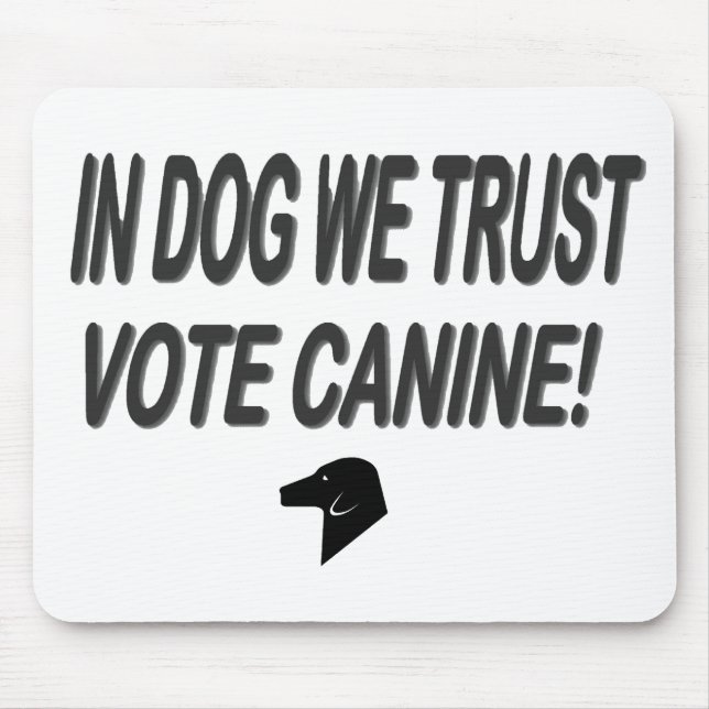 Hund mit schwarzem Text abstimmen Mousepad (Vorne)