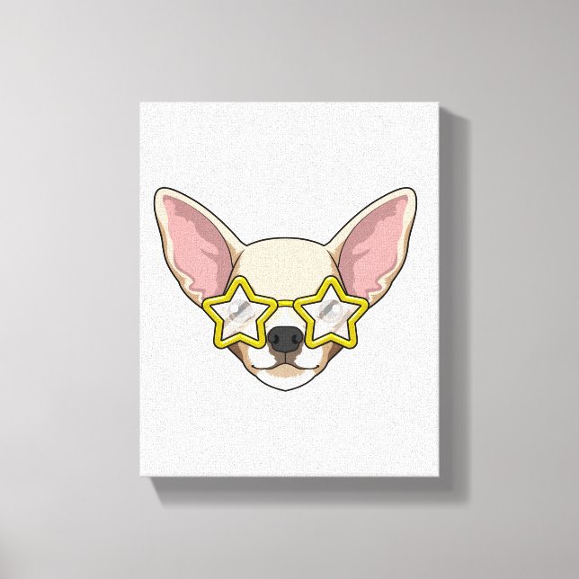 Hund mit Sonnenbrille Leinwanddruck (Vorderseite)