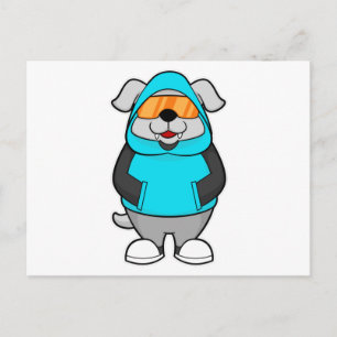 Hund mit Sonnenbrille Postkarte