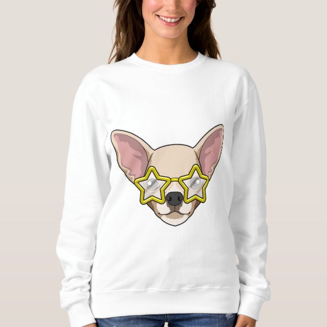Hund mit Sonnenbrille Sweatshirt (Vorderseite)
