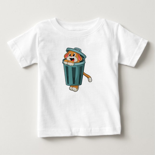 Hund mit Trashcan Baby T-shirt (Vorderseite)