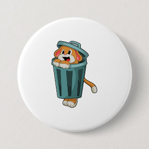 Hund mit Trashcan Button