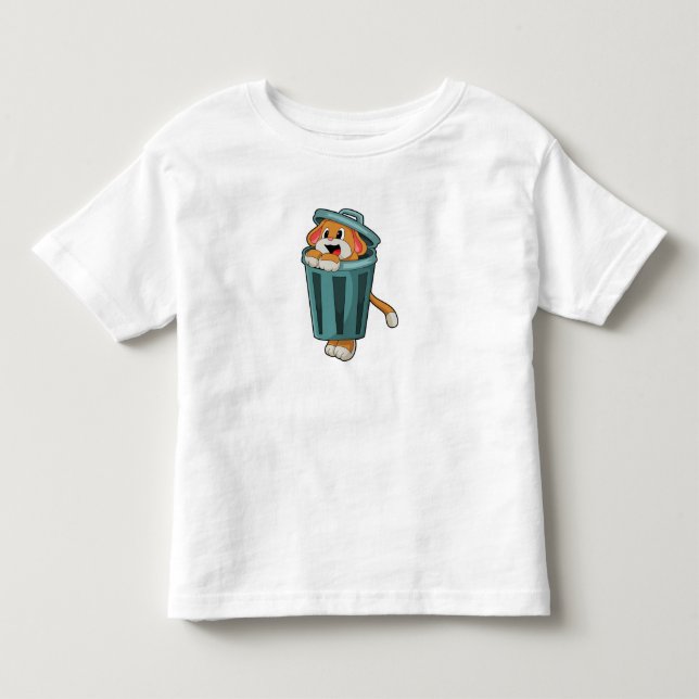Hund mit Trashcan Kleinkind T-shirt (Vorderseite)