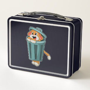 Hund mit Trashcan Metall Brotdose