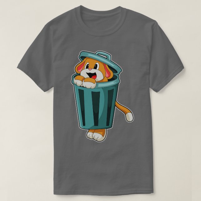 Hund mit Trashcan T-Shirt (Design vorne)