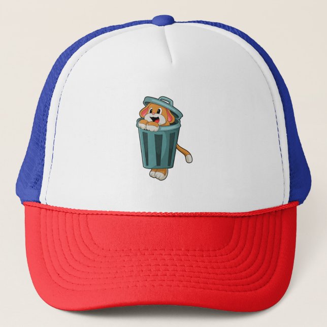 Hund mit Trashcan Truckerkappe (Vorderseite)