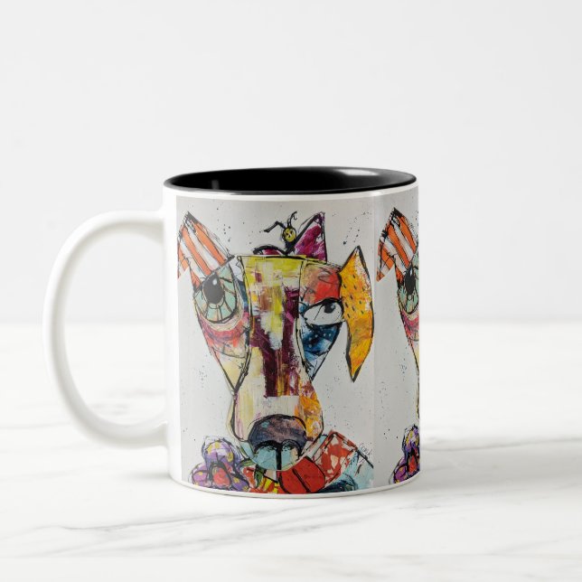 Hund mit vielen Farben 11oz Tasse (Links)