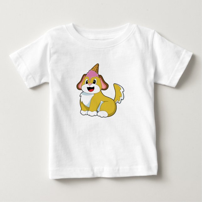 Hund mit Waffeleis Baby T-shirt (Vorderseite)
