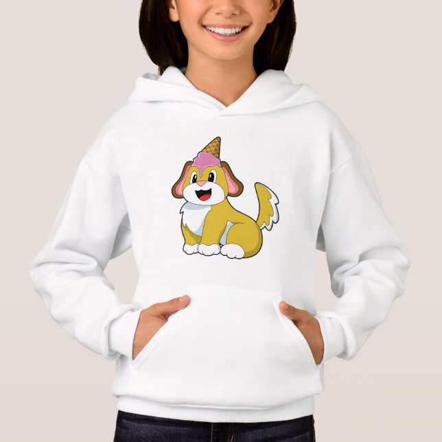 Hund mit Waffeleis Hoodie (Vorderseite)